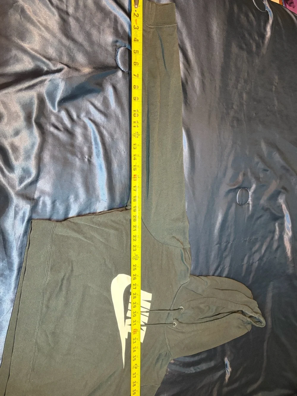 Nike Black Crewneck Crop Hoodie with White Swoosh